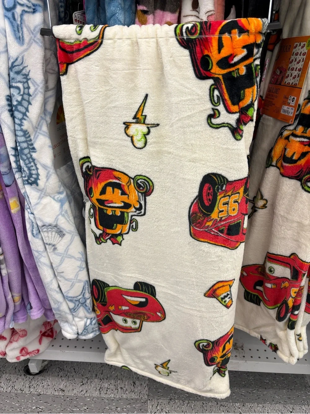 Cars Halloween Blanket 50 x 70 New for 2026 Disney Pixar Frightfully Fun